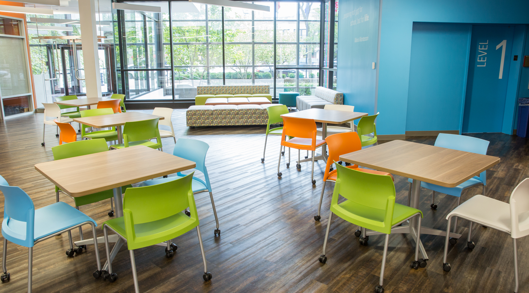 Movable furniture in the classroom