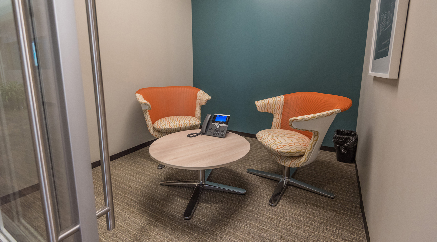 Phone call technology and privacy in a collaboration space