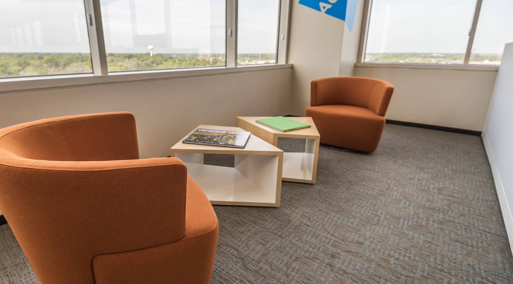 Casual lounge space in an office