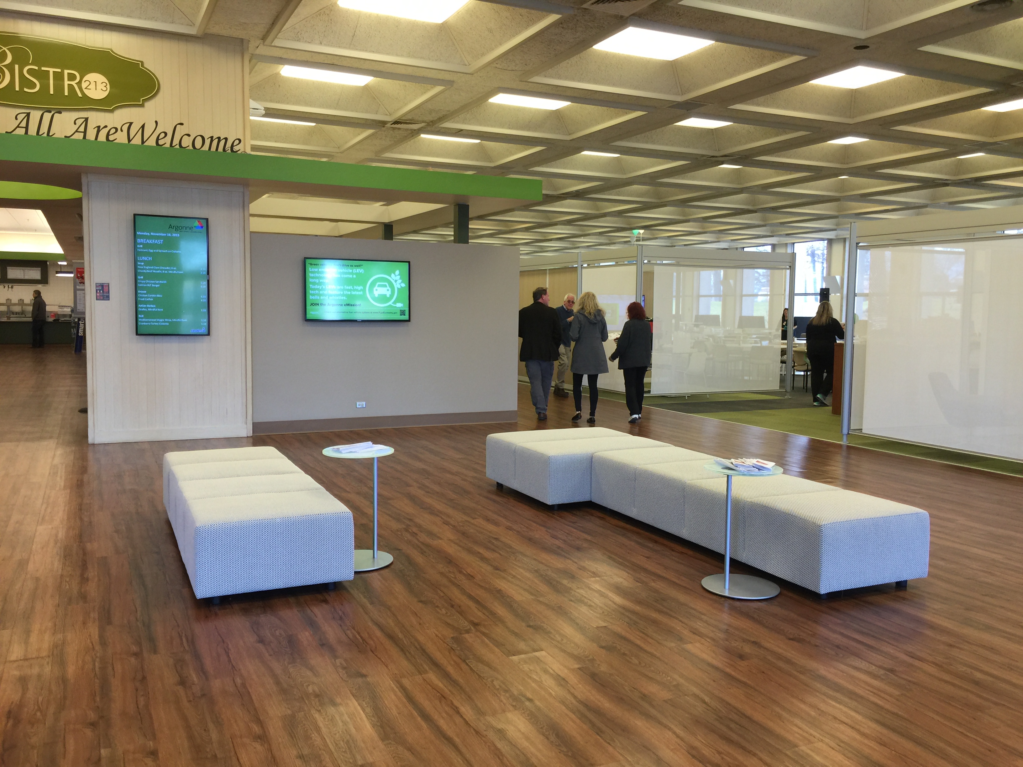 Simple, open lounge space