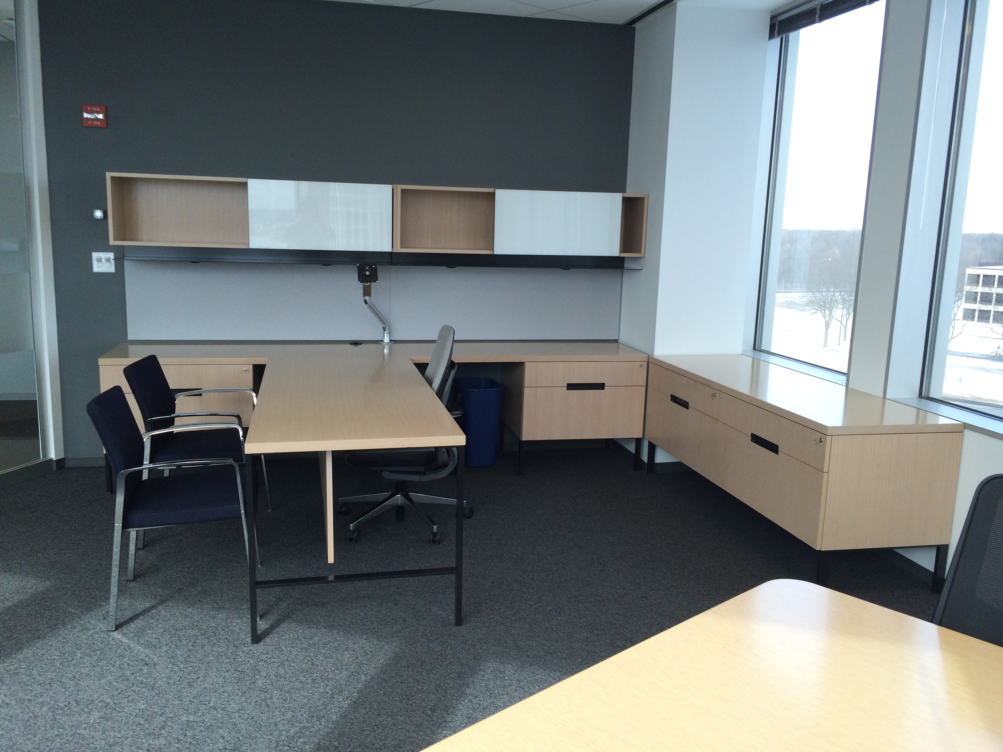 Private office desk and storage