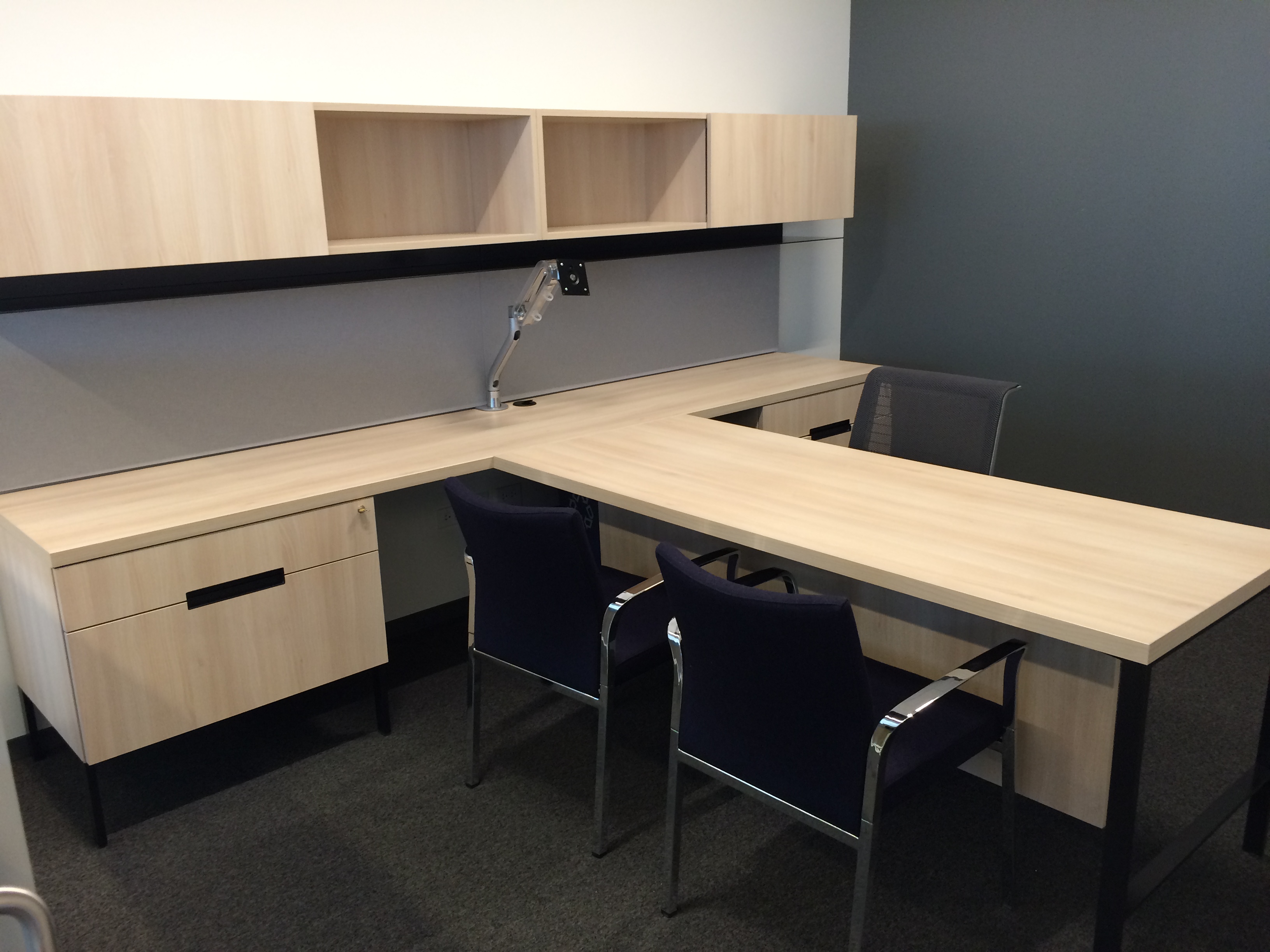 Private office desk and storage