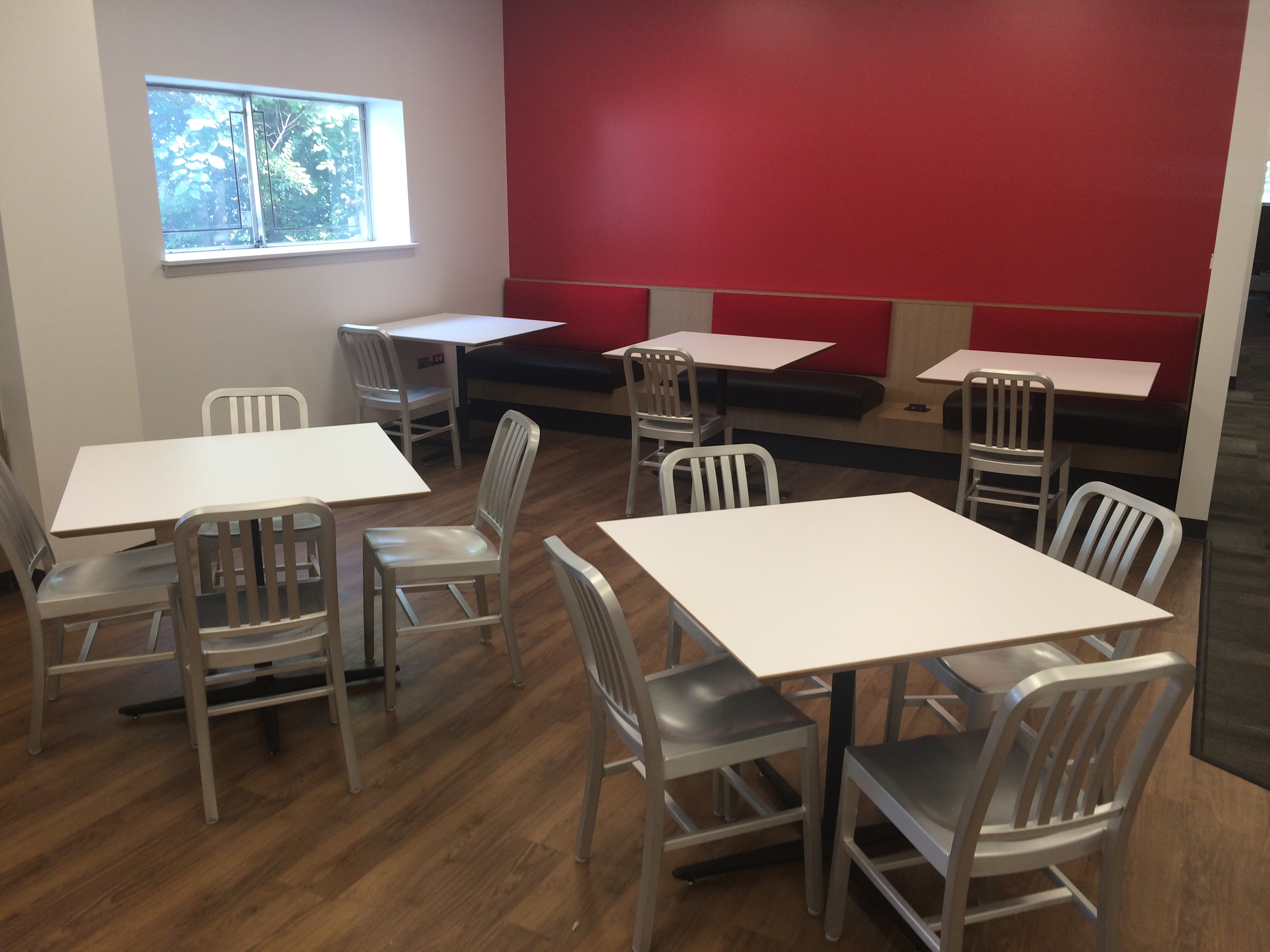 Cafeterias create designated places to eat and collaborate