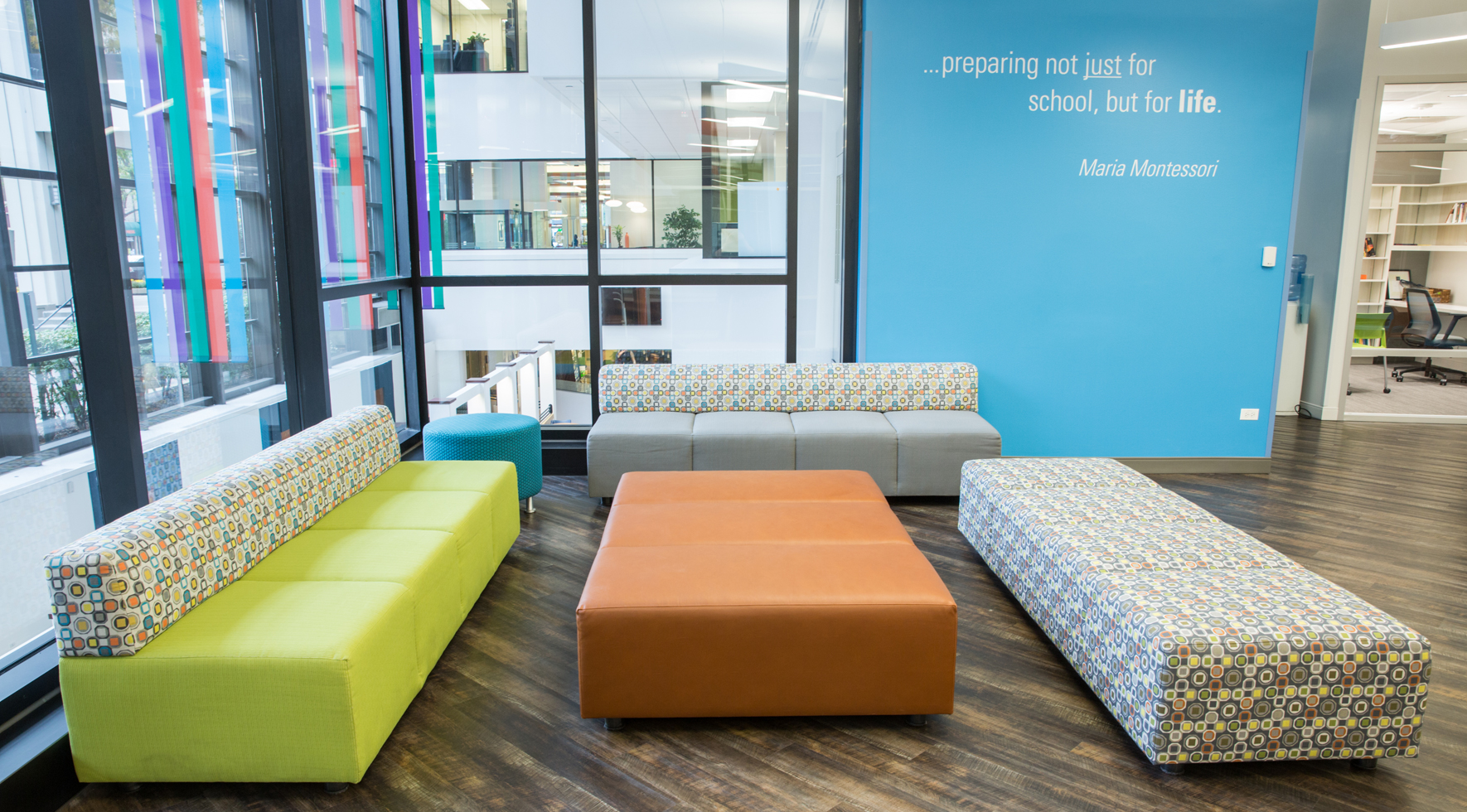 Furniture to support an open learning environment and collaboration in the classroom