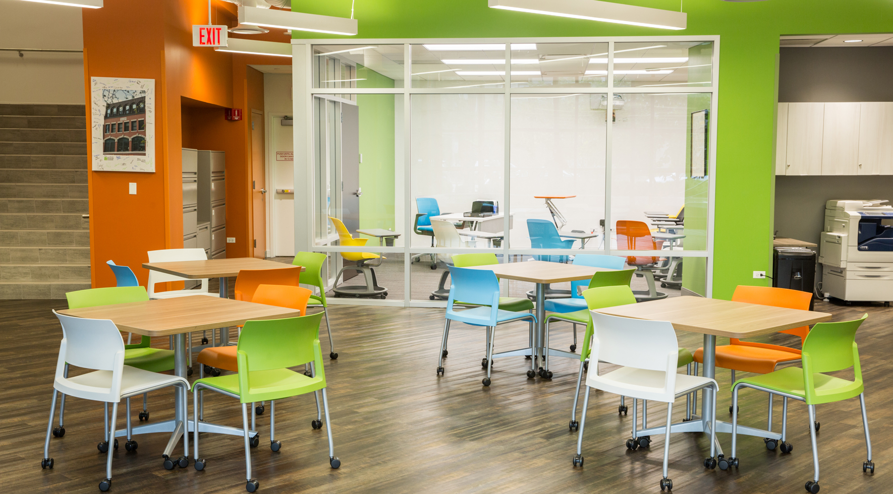 Movable furniture in an education space