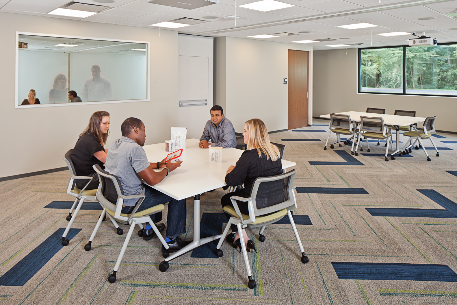 Chairs and tables for designed for training room