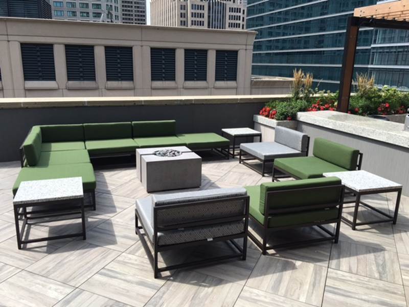 Outside lounge designed for a healthcare facility