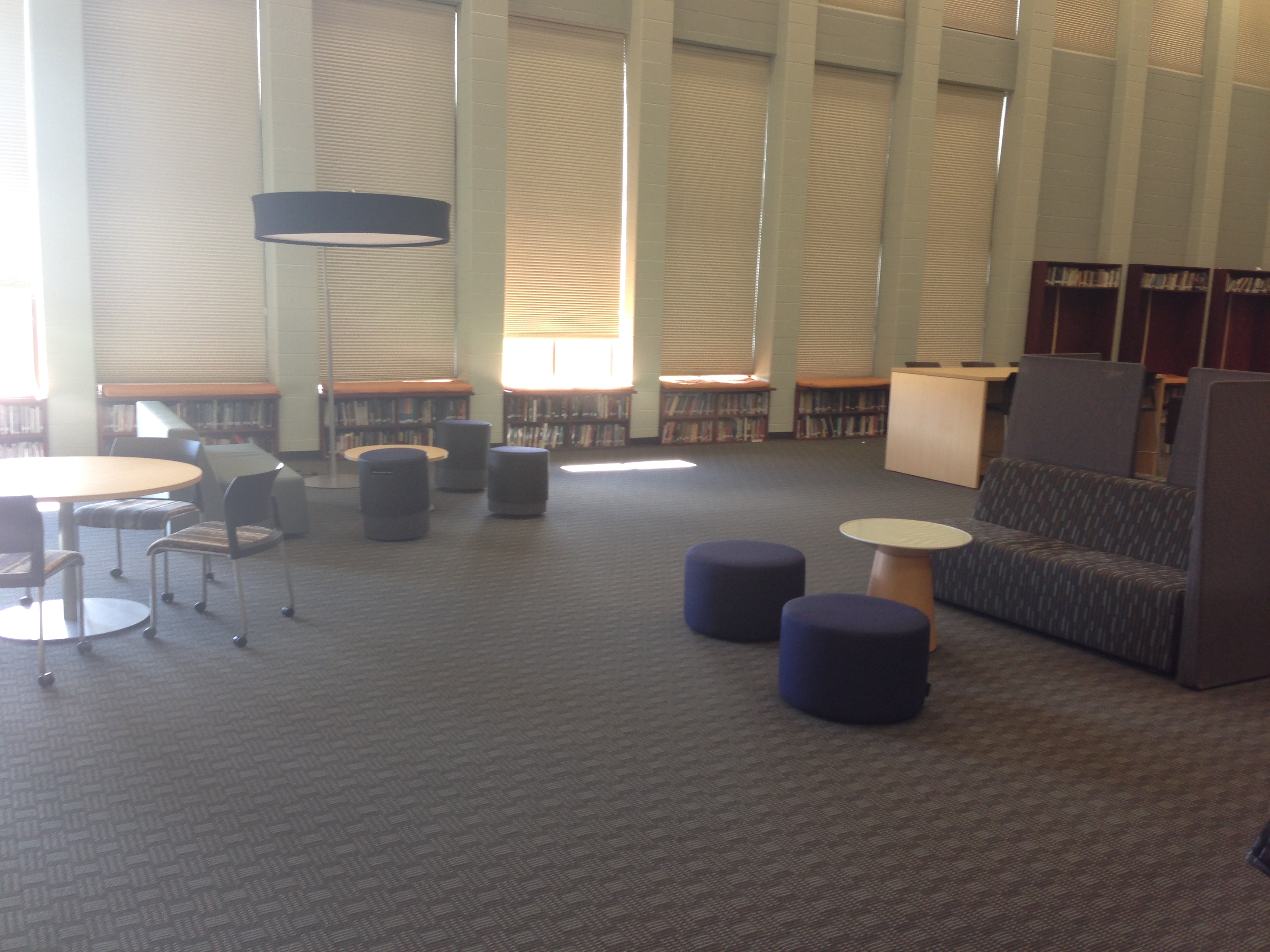 Shades, light fixtures, and furniture for learning spaces