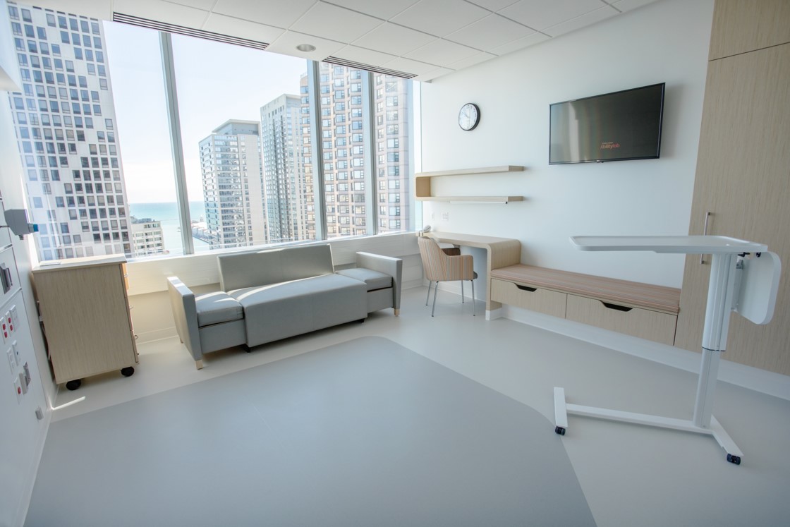 Comfortable patient room furniture