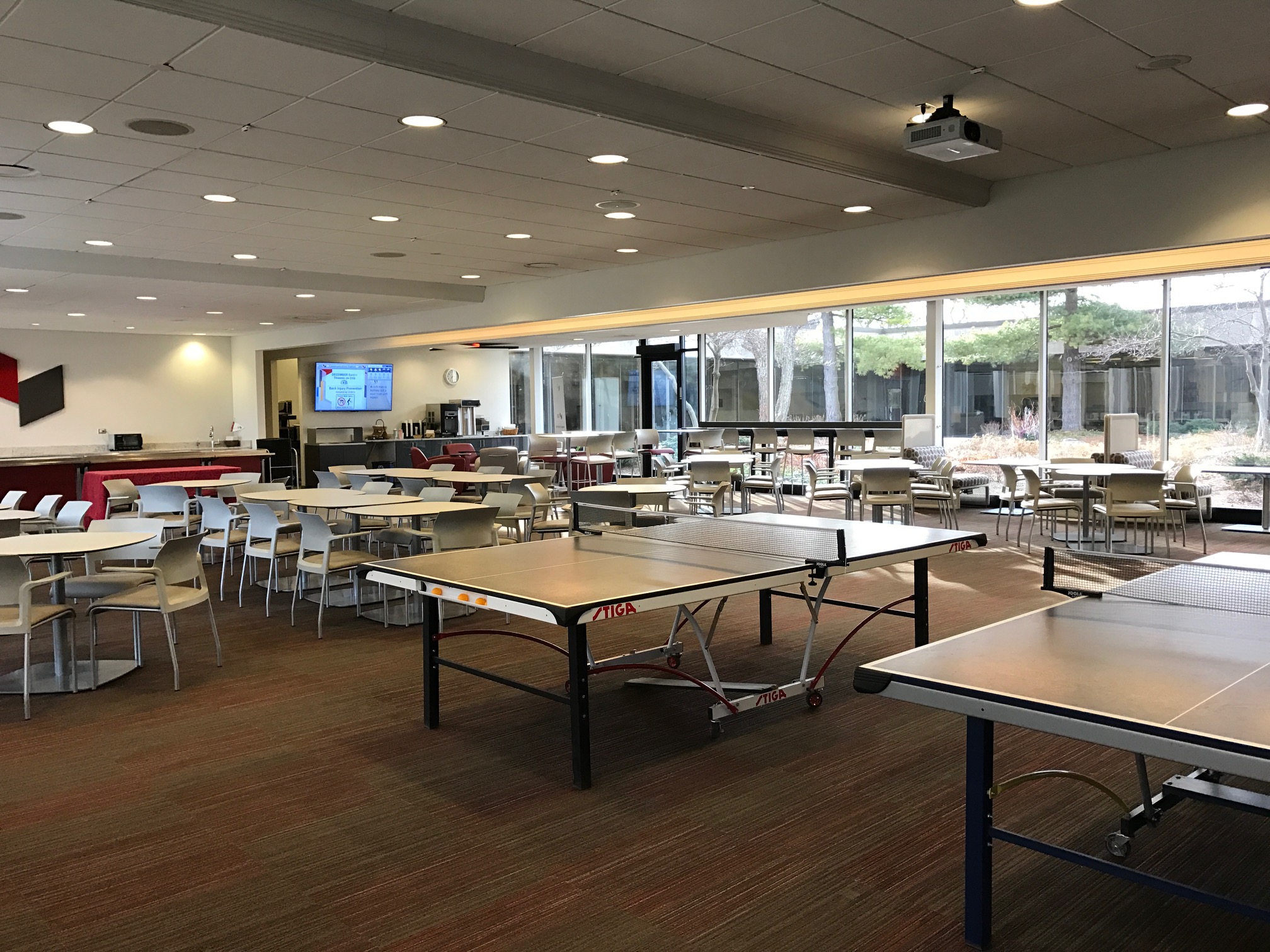 Dining space and recreational area in workplace