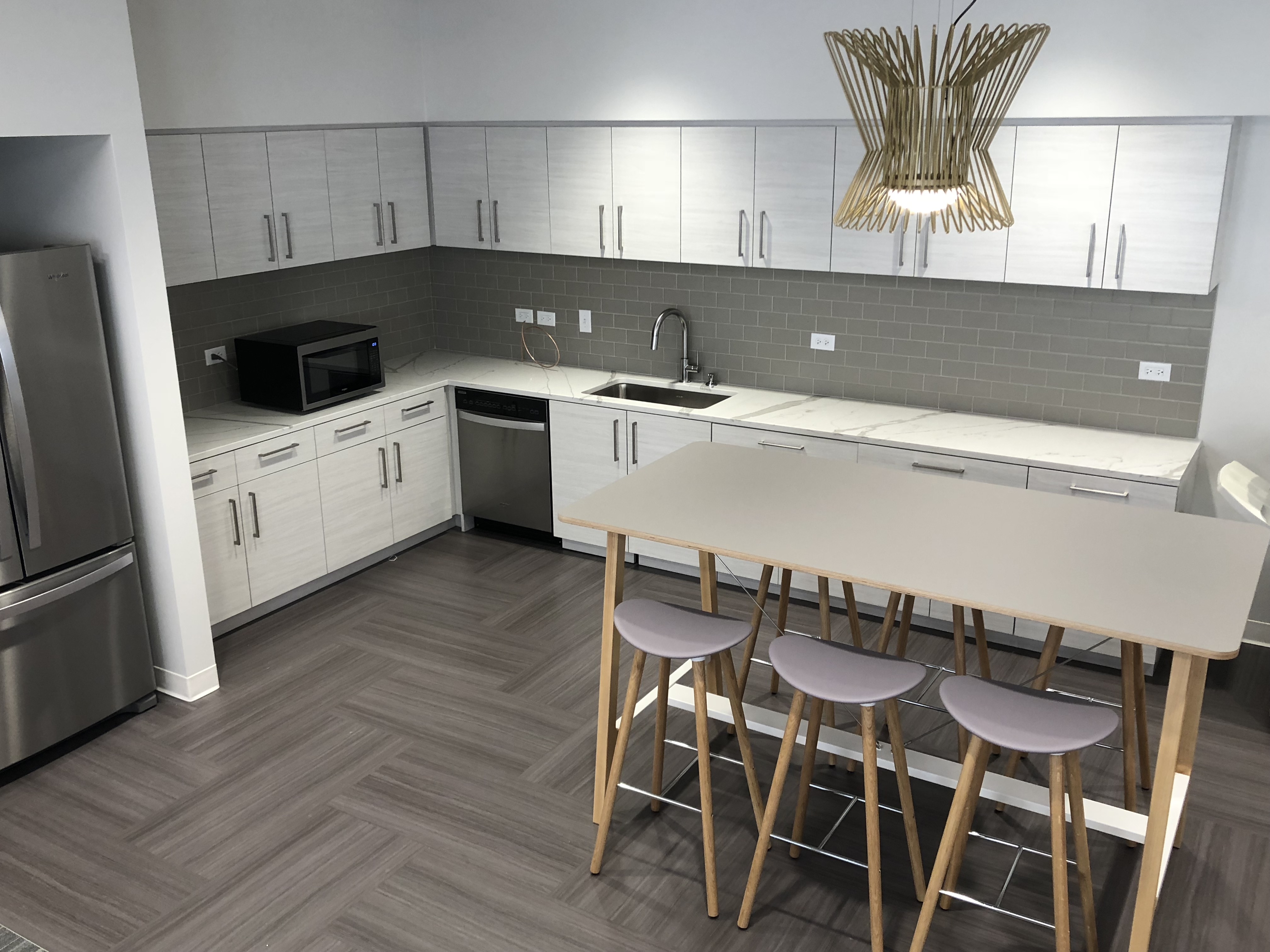 Kitchenette and dining space in workplace